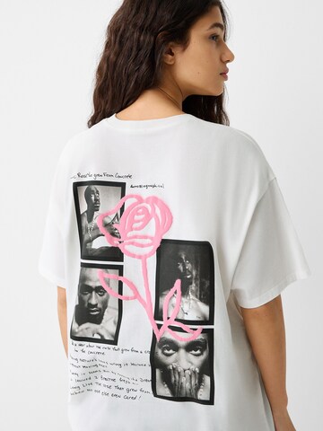 Bershka T-shirt i vit