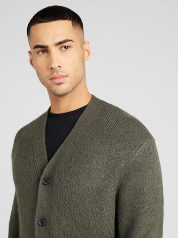 Abercrombie & Fitch Knit cardigan 'FUZZY' in Green