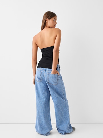 Bershka Wide leg Jeans in Blauw