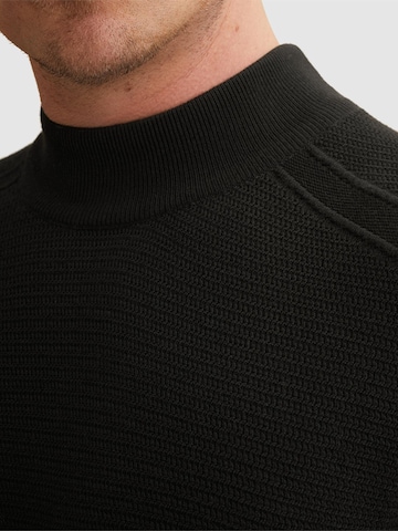 VANGUARD Neulepaita 'Pullover in cotton/modal with mockneck' värissä musta