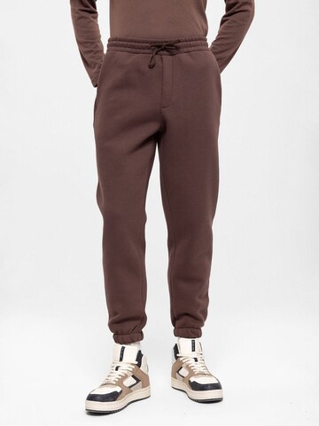 Antioch Tapered Broek in Bruin: voorkant