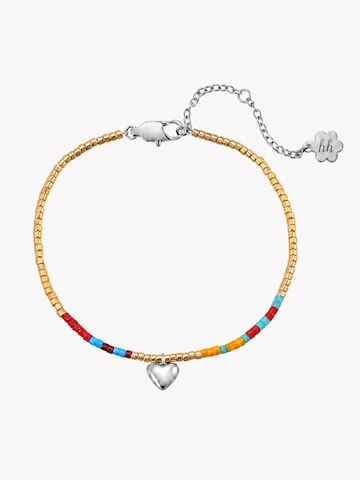 Braccialetto 'Summer Bead Heart' di Hey Happiness in argento