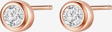 Boucles d'oreilles 'Large Bezel Cubic Zirconia' Hey Happiness en or : devant