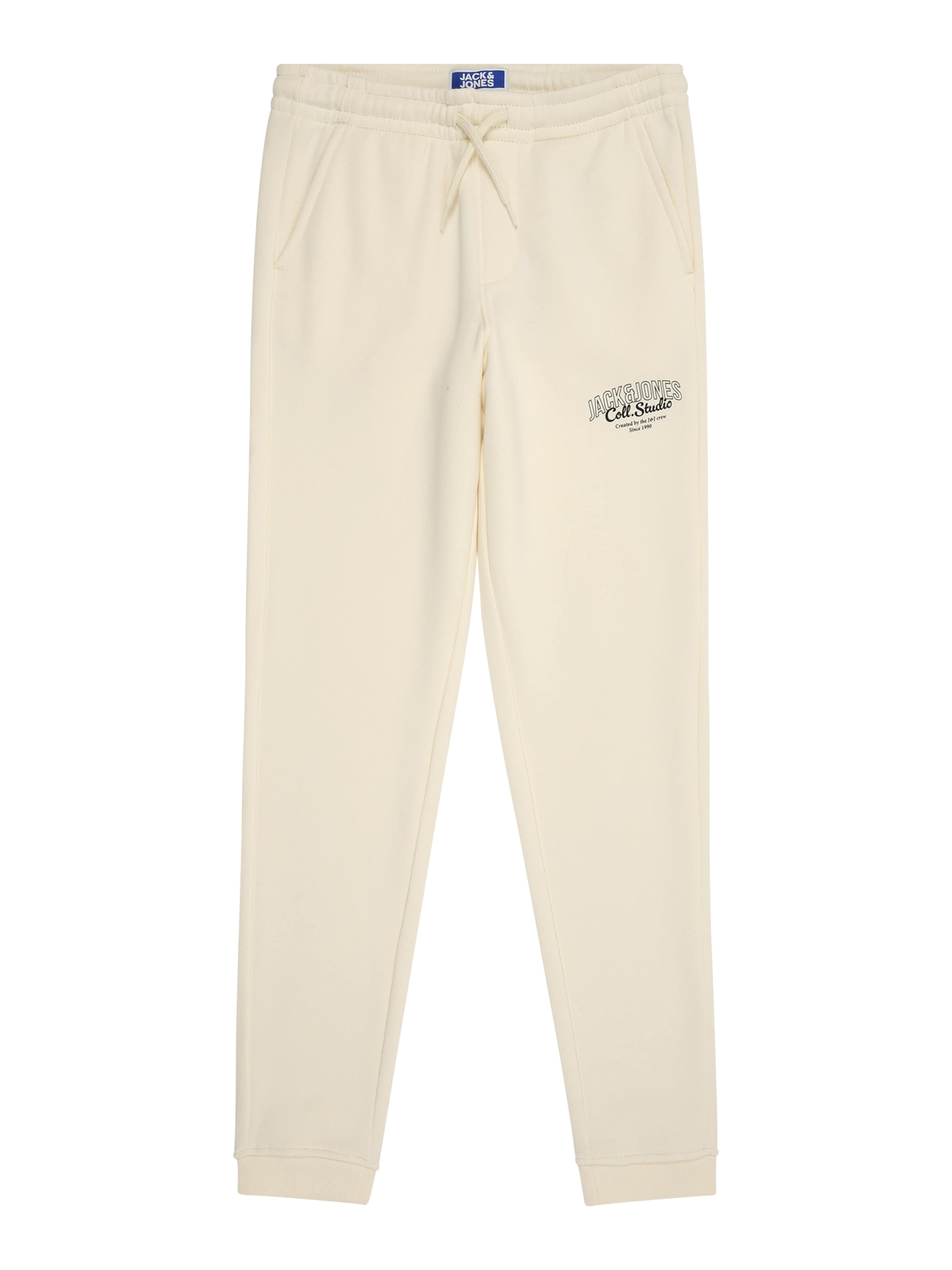 Jack & Jones Junior Дънки Tapered Leg Панталон 'JPSTGORDON MAKOTO' в бяло: отпред