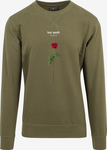 MT Men Sweatshirt 'Lost Youth Rose' in Groen: voorkant