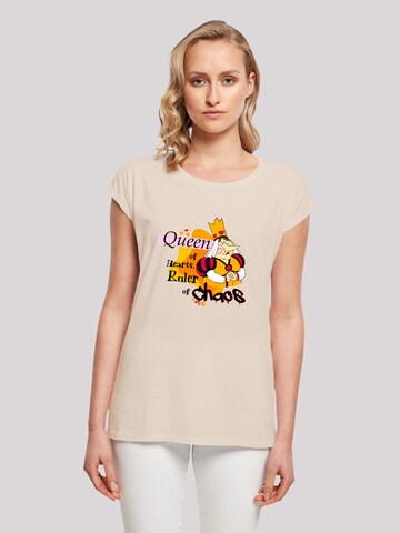 T-shirt 'Alice im Wunderland Queen Of Hearts' F4NT4STIC en beige : devant
