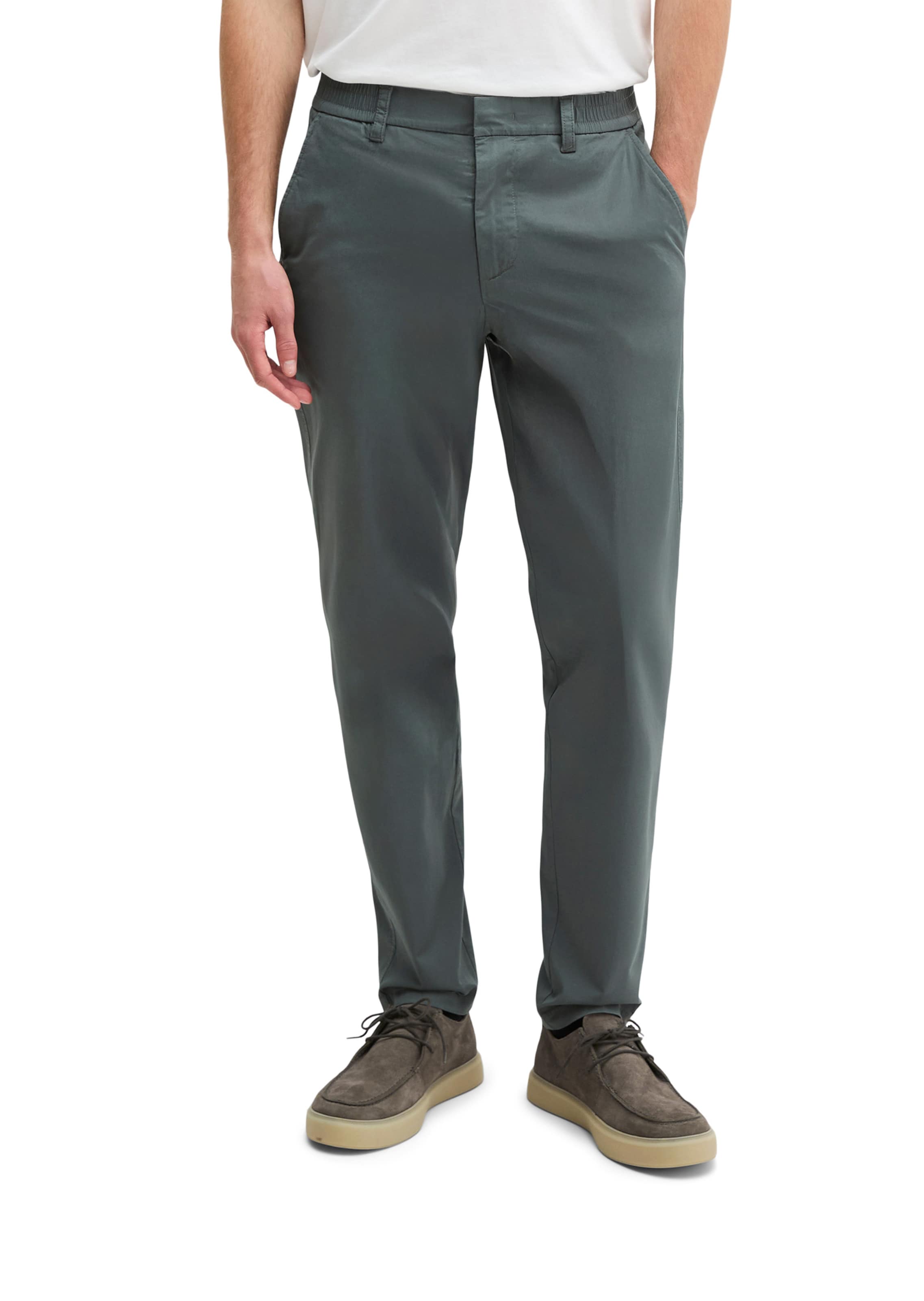 Marc O'Polo Regular Chino trousers 'Morot' in Grey: front