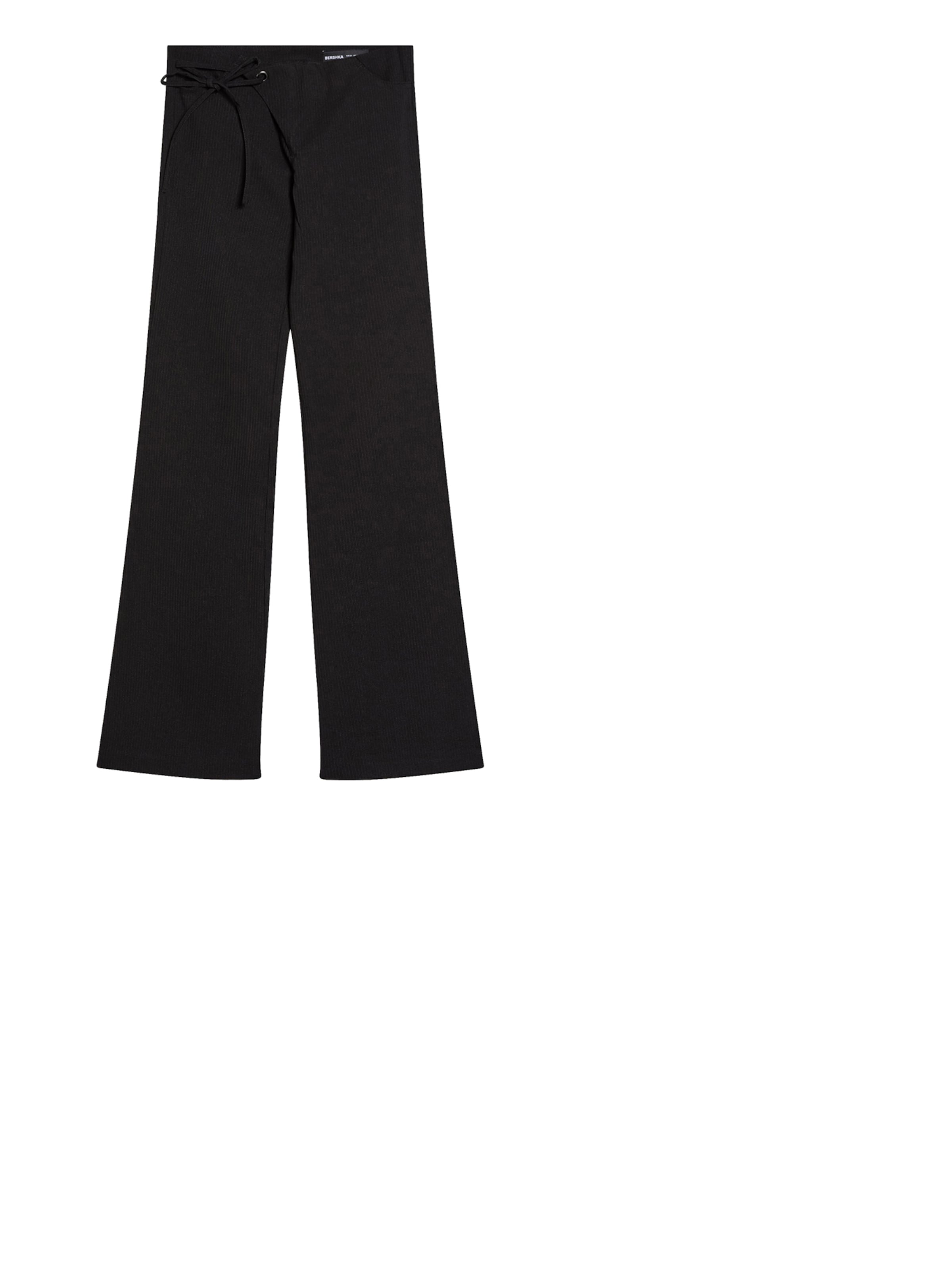 Bershka Na zvonec Hlače | črna barva: sprednja stran