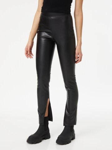 Coupe slim Pantalon Trendyol en noir : devant