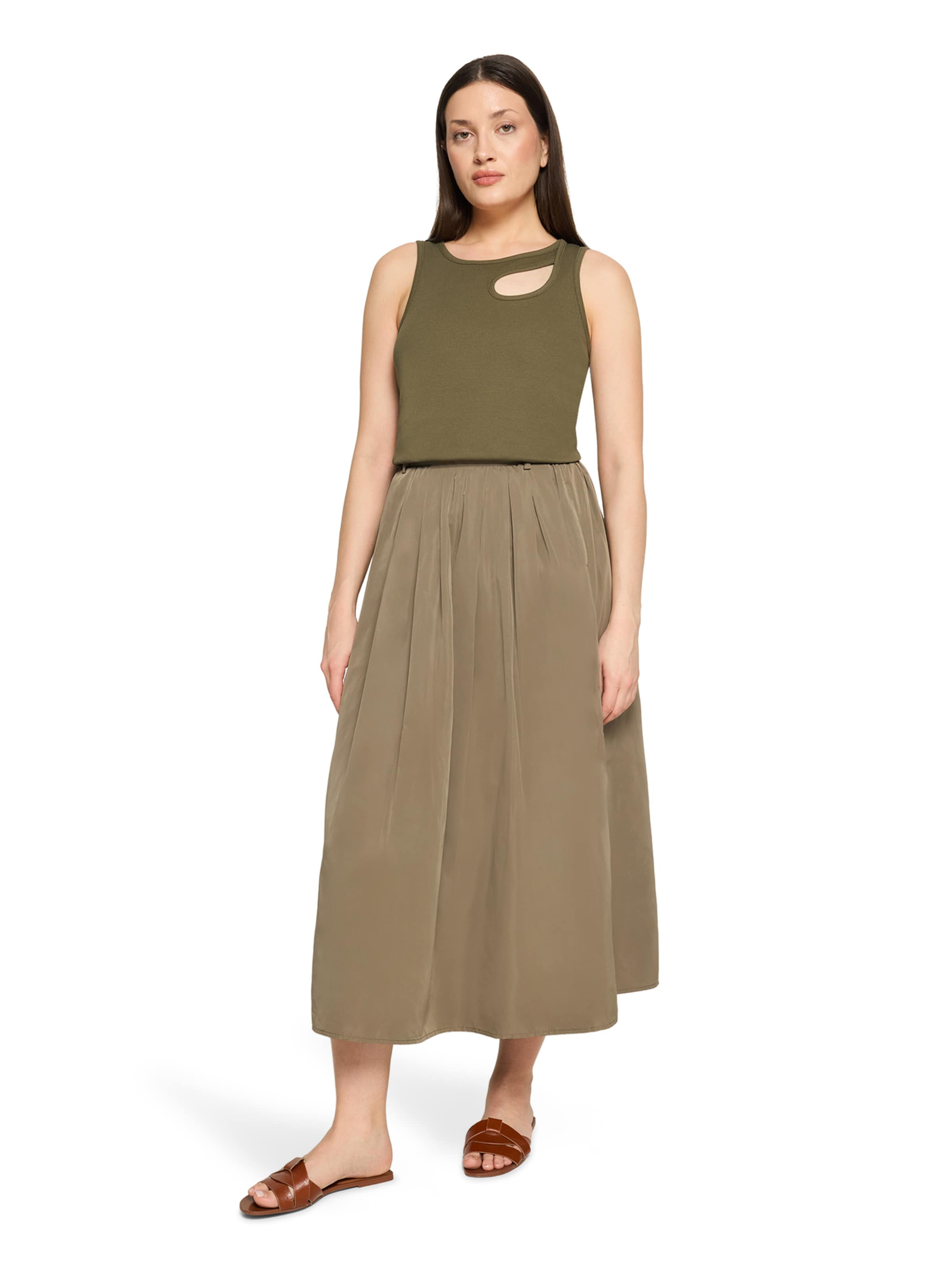 Cartoon Basic-Top mit Rundhalsausschnitt in Braun