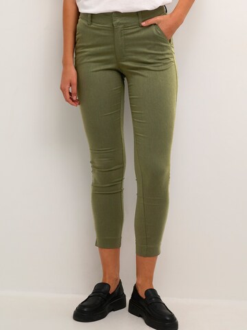 Kaffe - Slimfit Pantalón chino 'KA Lea' en verde: frente