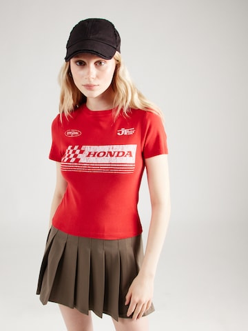 TOPSHOP Shirt 'Graphic License Honda Baby' in Rood: voorkant