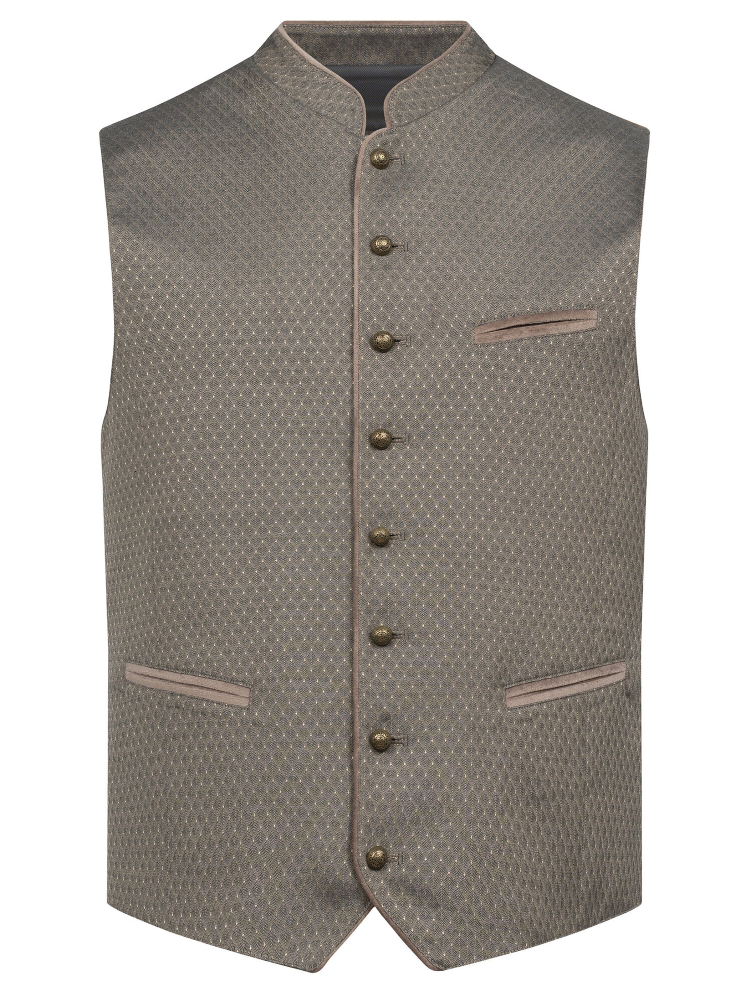 Trachtenhof Nübler Vest 'Trachtengilet Karlos' in Brown: front
