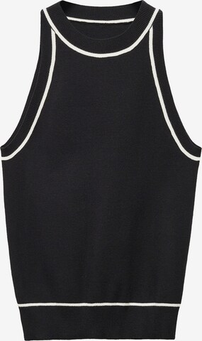 MANGO Knitted Top 'PIPING' in Black: front