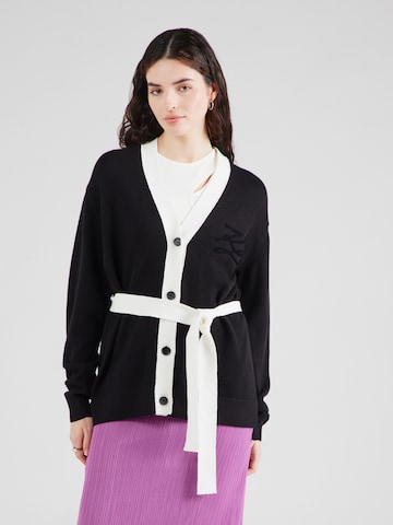 Karl Lagerfeld Knit Cardigan in Black: front