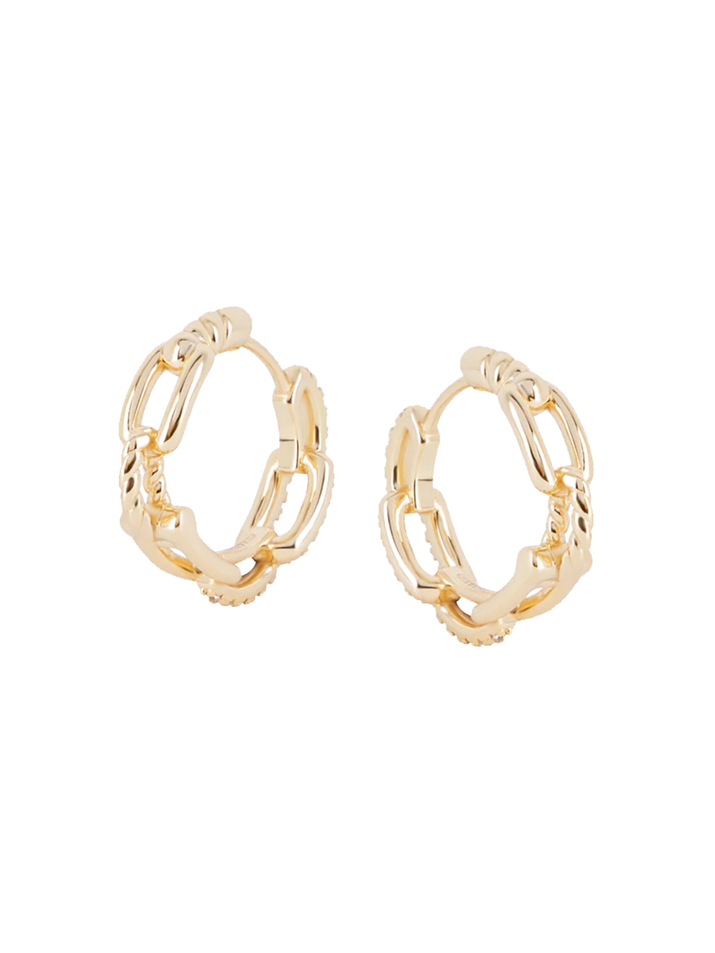 CLASSYANDFABULOUS Jewelry Earrings 'DAYA 2in1 - The Small Chain' in Gold