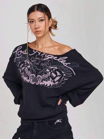 juoda Ed Hardy Megztinis: priekis