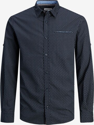 JACK & JONES Slim fit Button Up Shirt in Blue: front