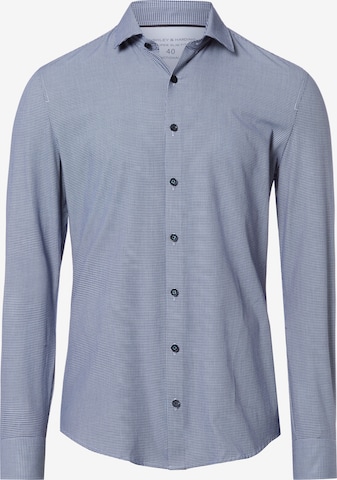 Finshley & Harding Zakelijk overhemd in Blauw: voorkant