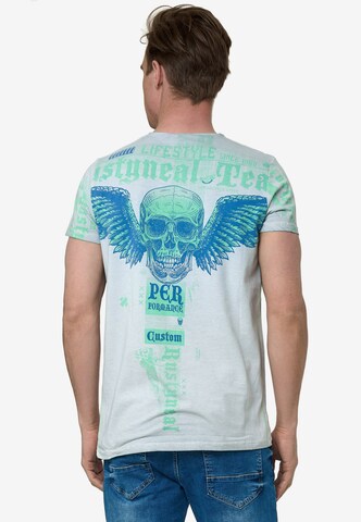 Rusty Neal Shirt 'Flying Skull' in Grijs