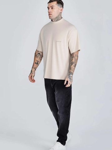 Maglietta 'Graphic' di SikSilk in beige: frontale
