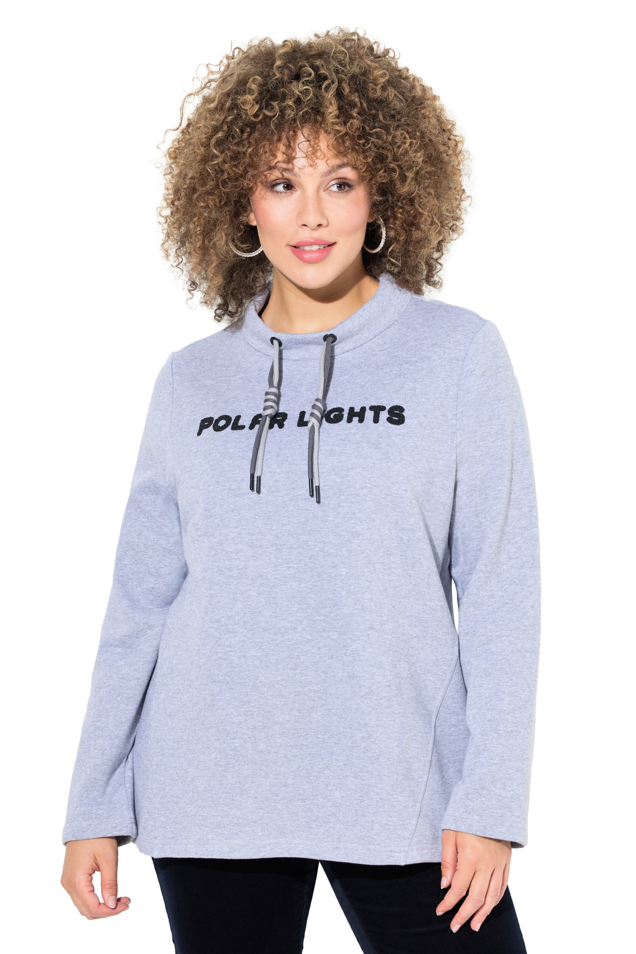 Ulla Popken Sweatshirt in Grau: Vorderseite