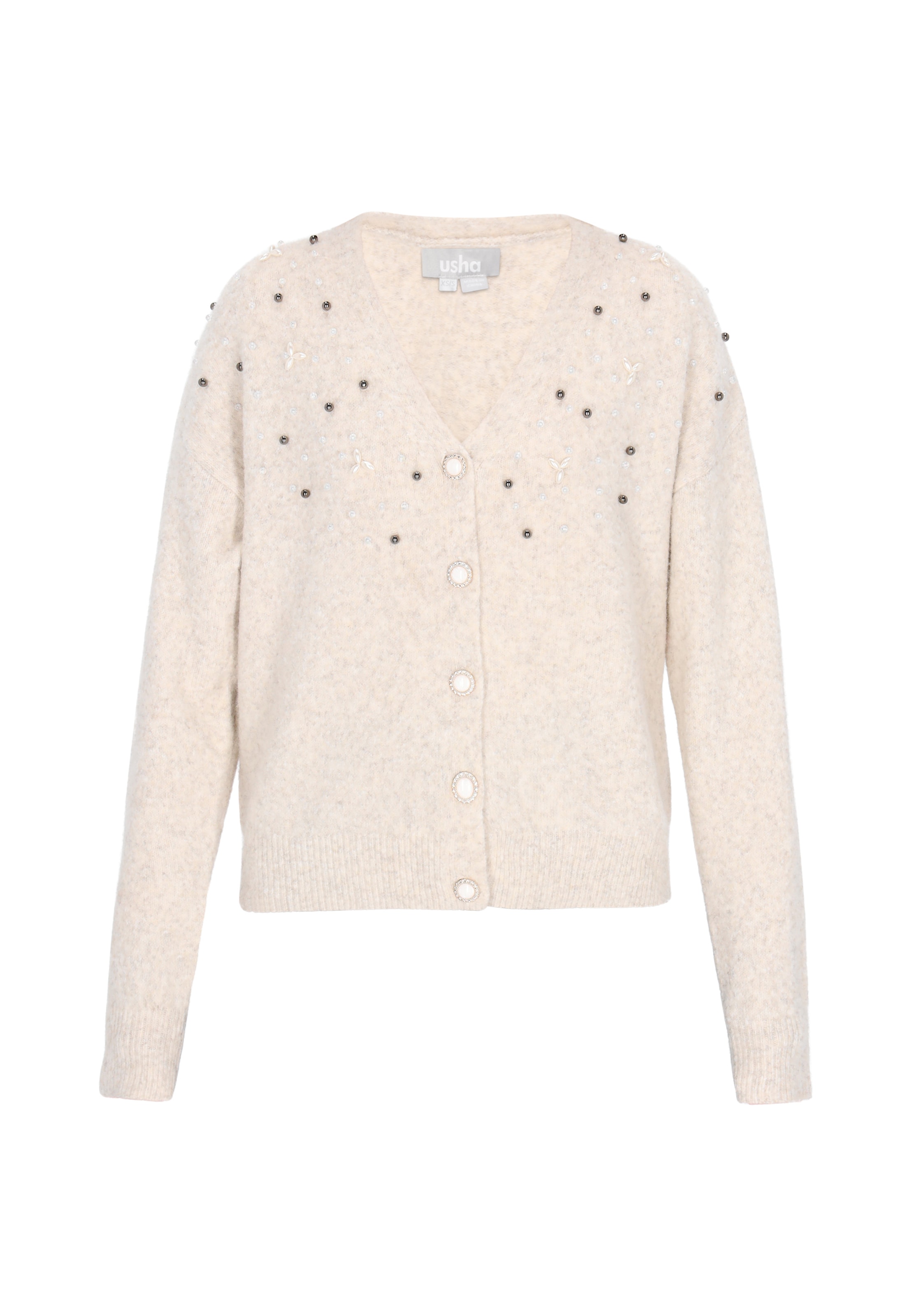 Usha - Cárdigan en beige: frente