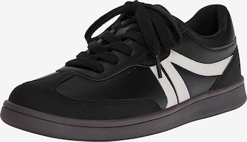 Sneaker low de la Pull&Bear pe negru: față