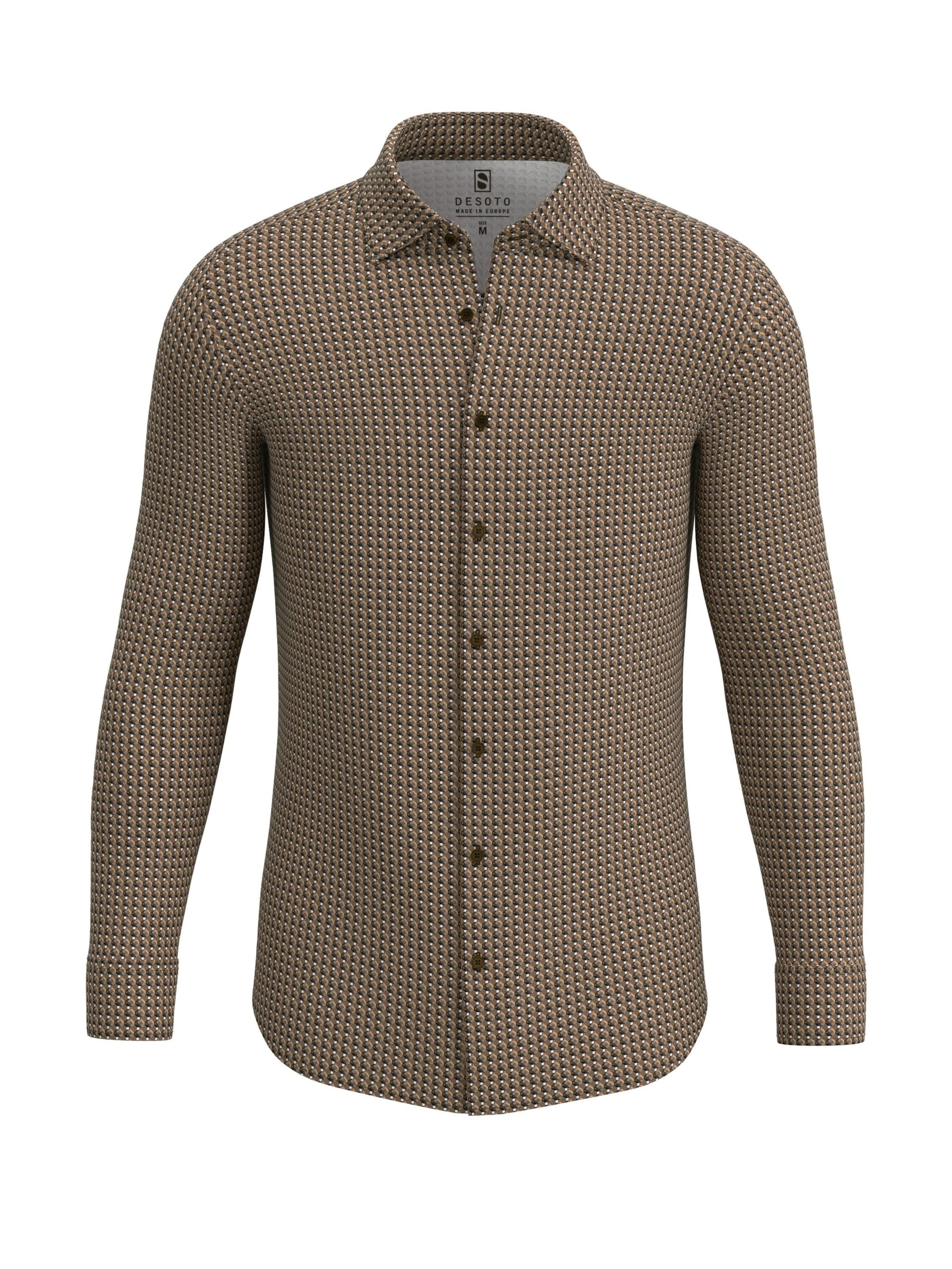 DESOTO Slim Fit Hemd in Braun: Vorderseite