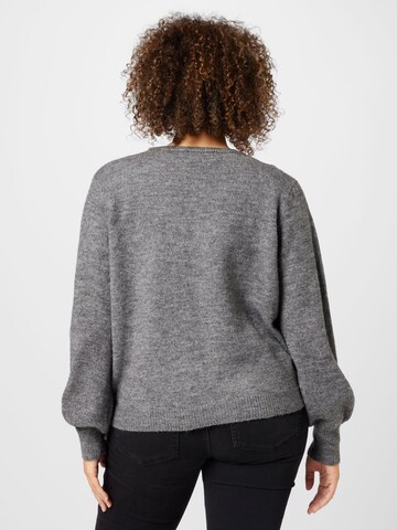 PIECES Curve Sweater 'CELIC' in Grey