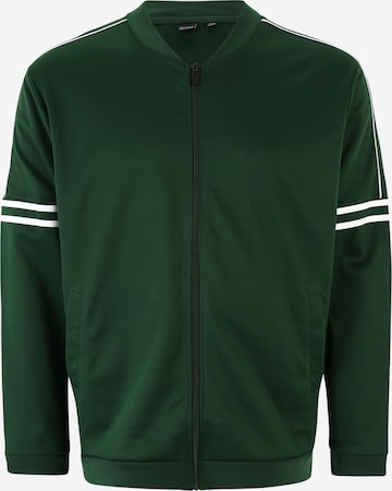 Only & Sons Big & Tall Zip-Up Hoodie in Green: front