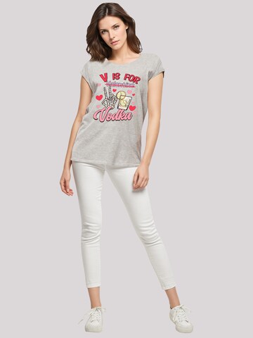 T-shirt 'Anti Valentinstag V Is For Vodka' F4NT4STIC en gris