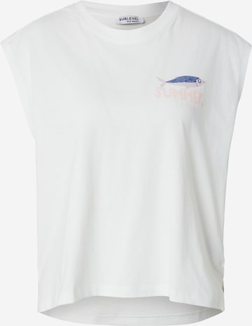 T-shirt Sublevel en blanc : devant