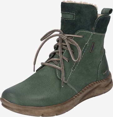 JOSEF SEIBEL Lace-Up Ankle Boots 'Cony' in Green: front