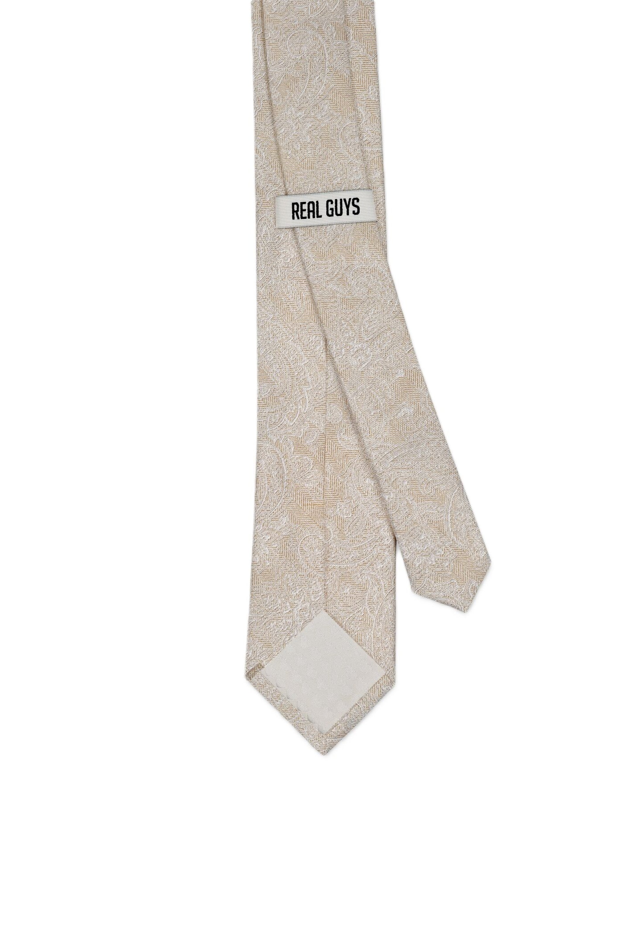 Real Guys Set Krawatte mit passendem Einstecktuch in Beige