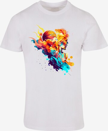 T-Shirt 'Basketball' F4NT4STIC en blanc : devant