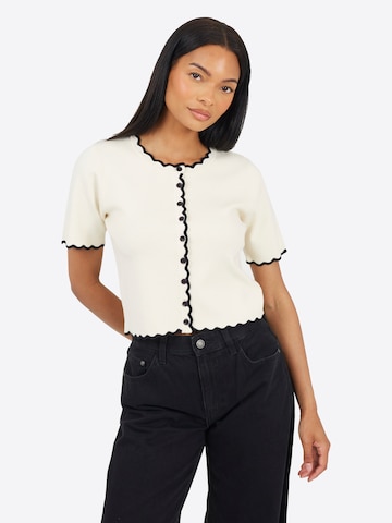 Cardigan BRAVE SOUL en blanc : devant