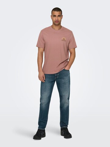 Only & Sons T-Shirt 'MANUEL' in Pink