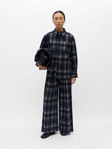 Wide leg Pantaloni cutați 'OBJThelma' de la OBJECT pe albastru