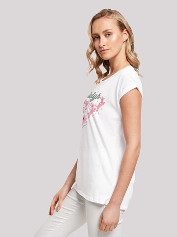F4NT4STIC Shirt 'Christmas Sleigh all day Santas Reindeers' in White