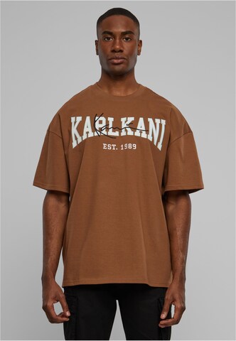 T-Shirt Karl Kani en marron : devant