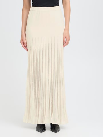 ICHI Rok 'IHBOSTON' in Beige: voorkant