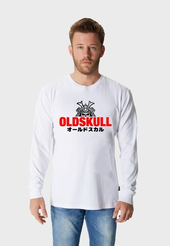 Oldskull Shirt 'Samurai' in Wit: voorkant