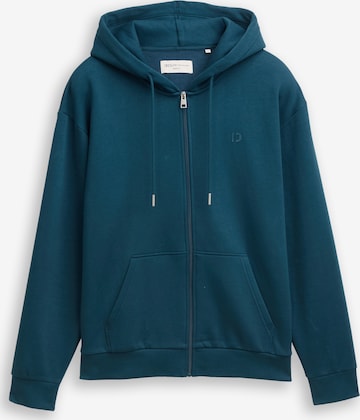 TOM TAILOR DENIM - Sudadera con cremallera en verde: frente