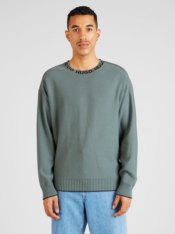 HUGO Sweater 'Smarlo' in Green: front