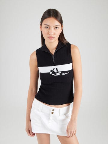 KARL LAGERFELD JEANS Top in Schwarz: Vorderseite