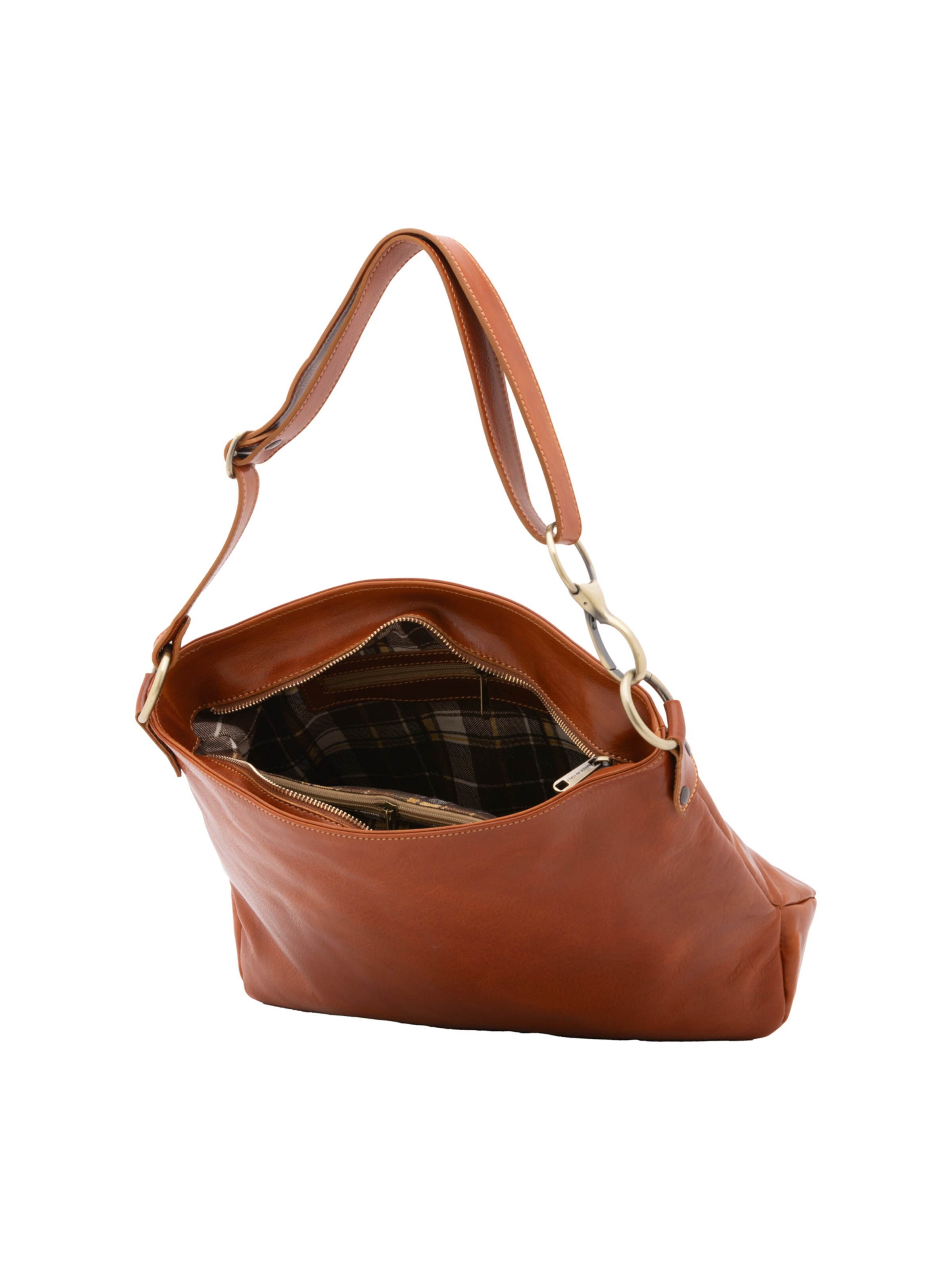 Borsa a spalla 'Borsa a Spalla Donna Pelle Vacchetta - Tracolla Regolabile e Zip' di I Fratelli in beige