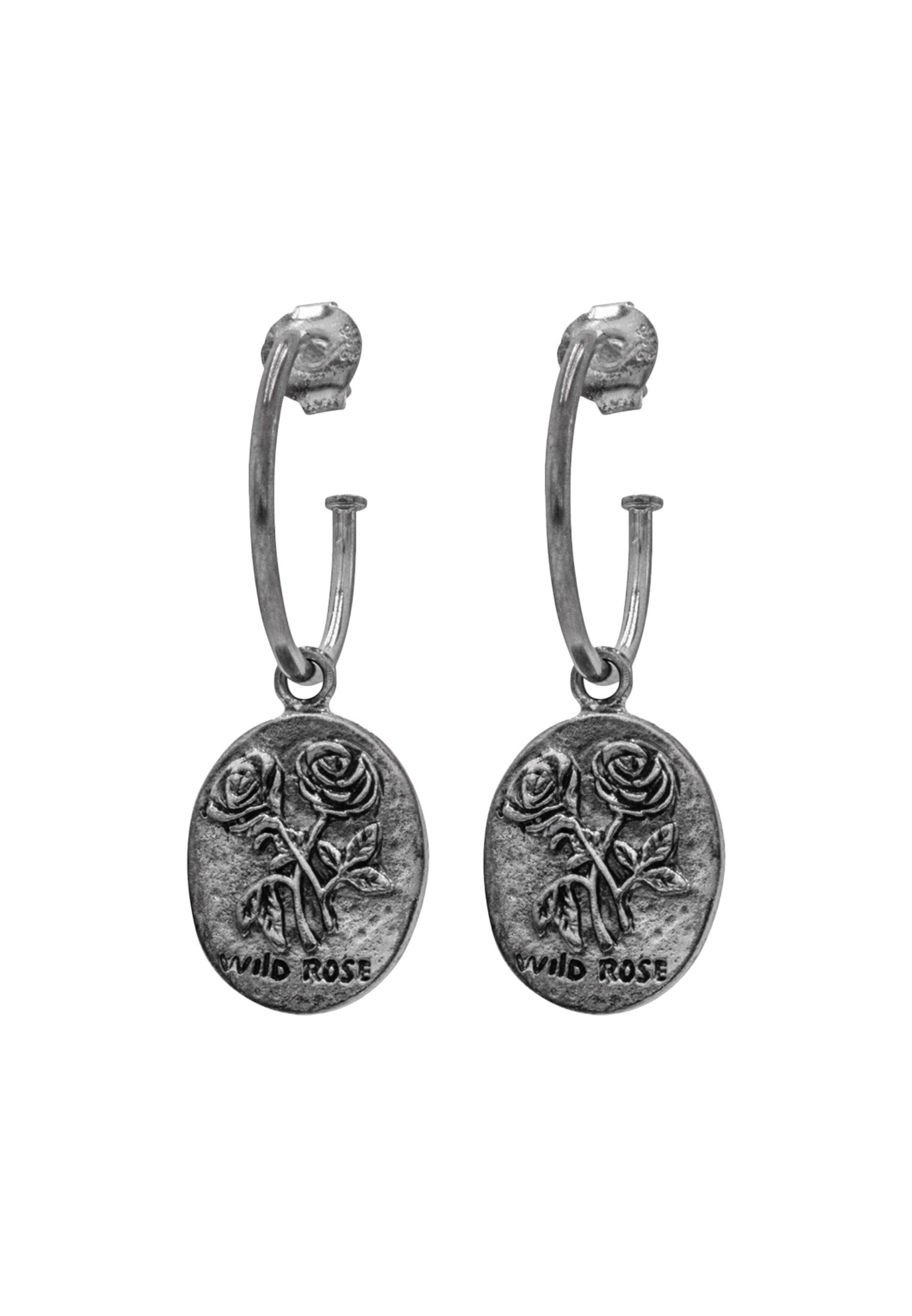 Boucles d'oreilles 'Wild Rose' Haze&Glory en argent : devant