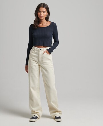 Superdry Wide leg Broek in Wit