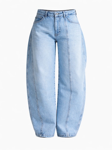 IT'S BASIC Vat Jeans 'BARREL BALLOON MID RISE JEANS' in Blauw: voorkant